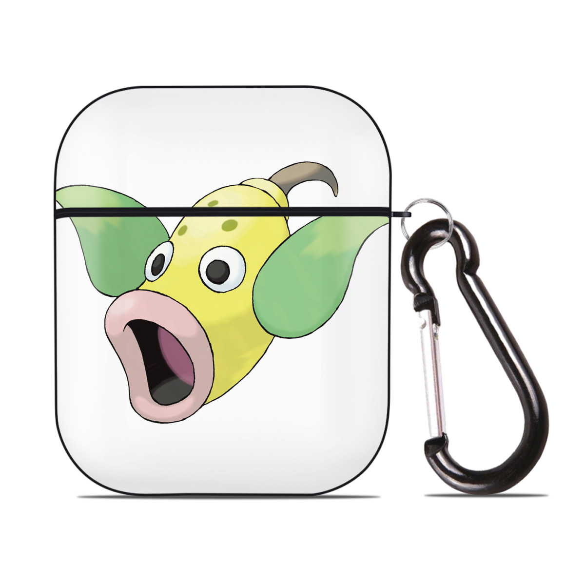 （画像用） ポケットモンスター Pokémon AirPods 第2世代保護ケース ハードシェル ブラック 耐衝撃・防指紋・カラビナ付き