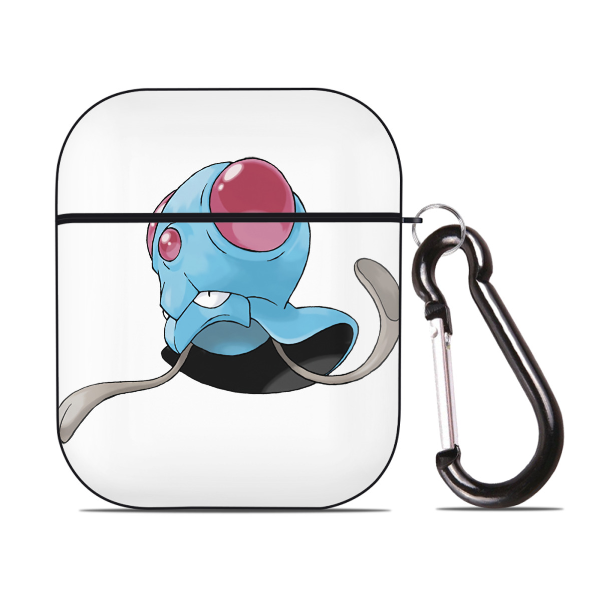 （画像用） ポケットモンスター Pokémon AirPods 第2世代保護ケース ハードシェル ブラック 耐衝撃・防指紋・カラビナ付き