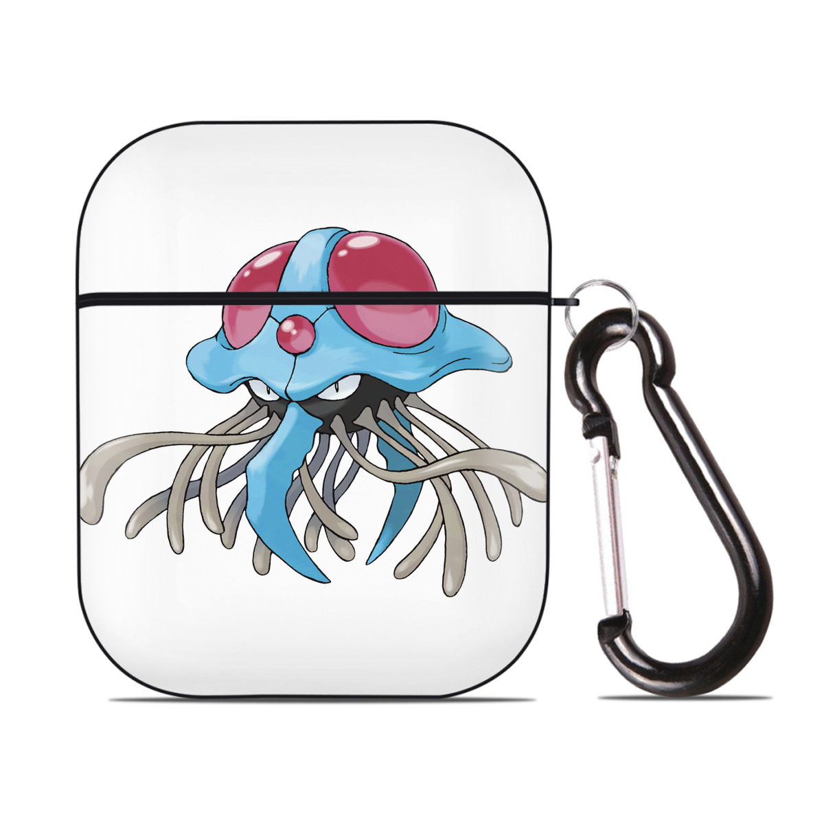 （画像用） ポケットモンスター Pokémon AirPods 第2世代保護ケース ハードシェル ブラック 耐衝撃・防指紋・カラビナ付き