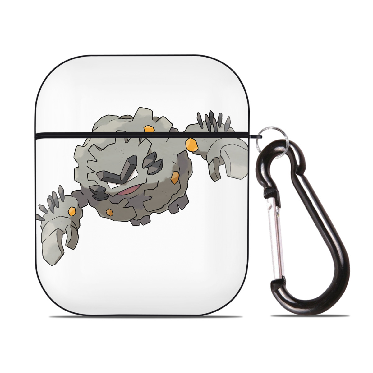 （画像用） ポケットモンスター Pokémon AirPods 第2世代保護ケース ハードシェル ブラック 耐衝撃・防指紋・カラビナ付き