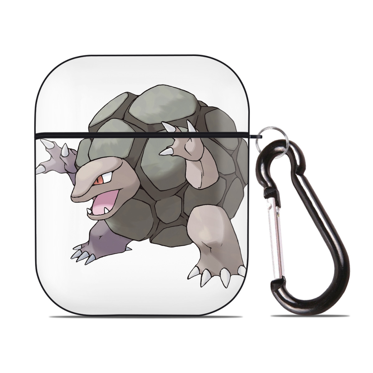 （画像用） ポケットモンスター Pokémon AirPods 第2世代保護ケース ハードシェル ブラック 耐衝撃・防指紋・カラビナ付き