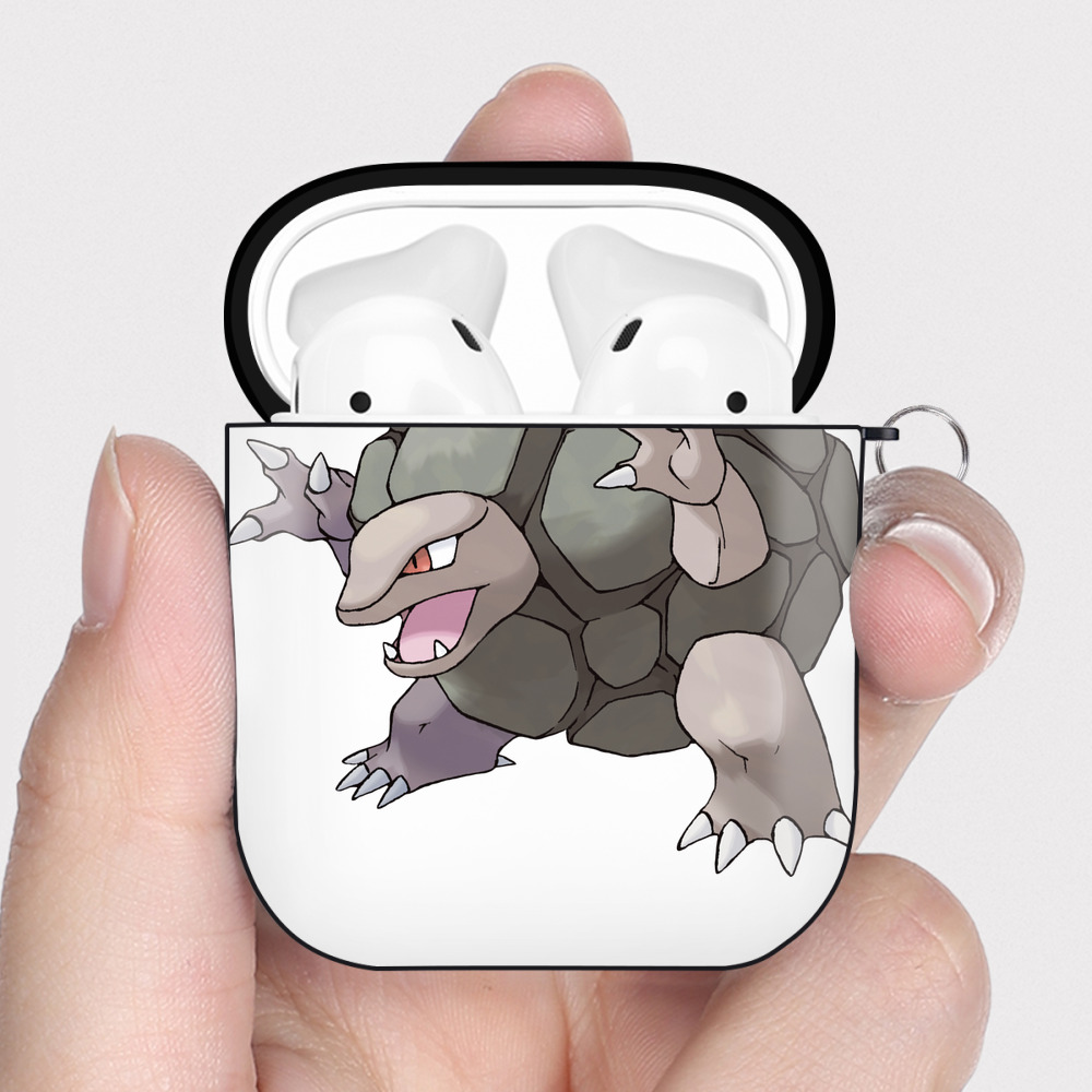 （画像用） ポケットモンスター Pokémon AirPods 第2世代保護ケース ハードシェル ブラック 耐衝撃・防指紋・カラビナ付き