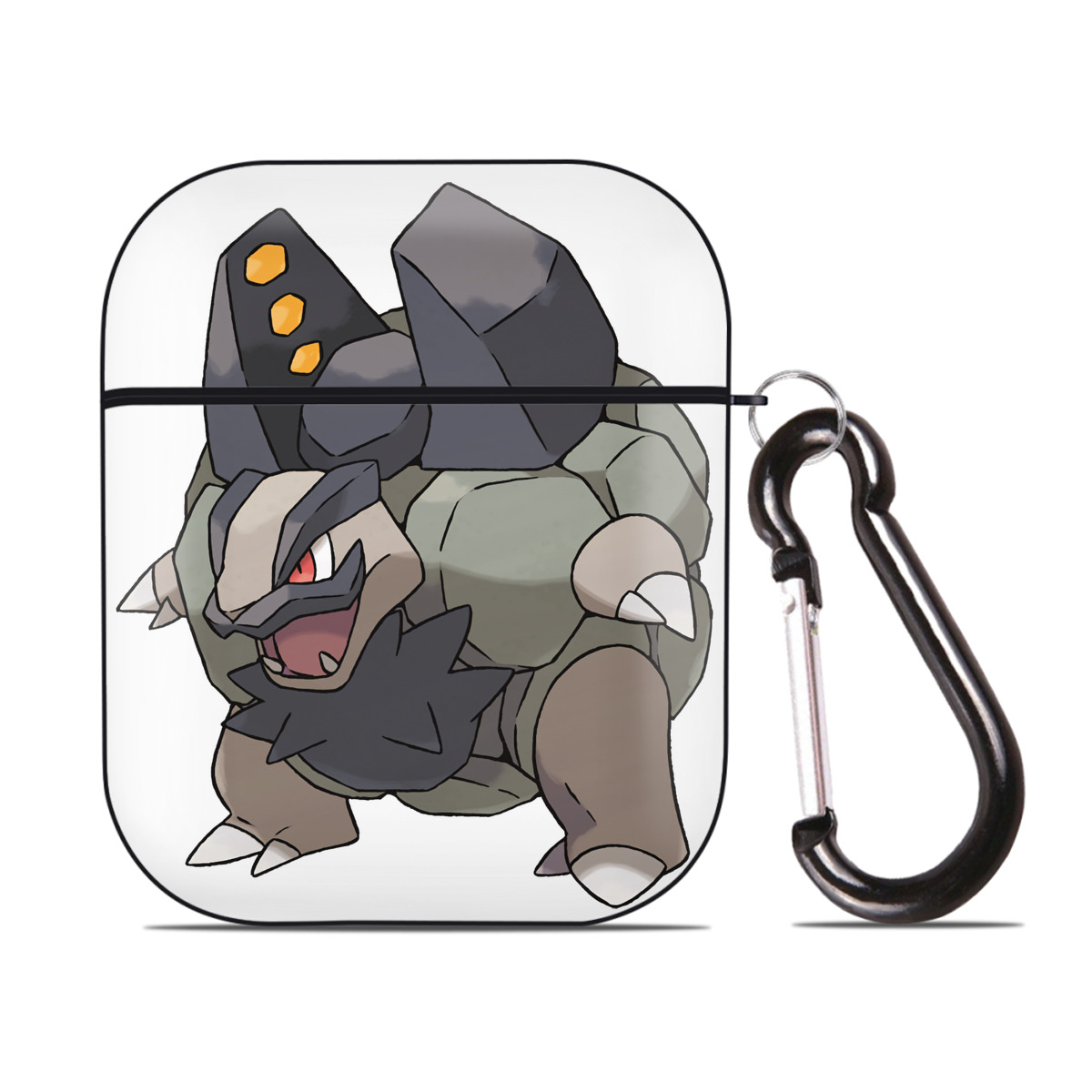 （画像用） ポケットモンスター Pokémon AirPods 第2世代保護ケース ハードシェル ブラック 耐衝撃・防指紋・カラビナ付き