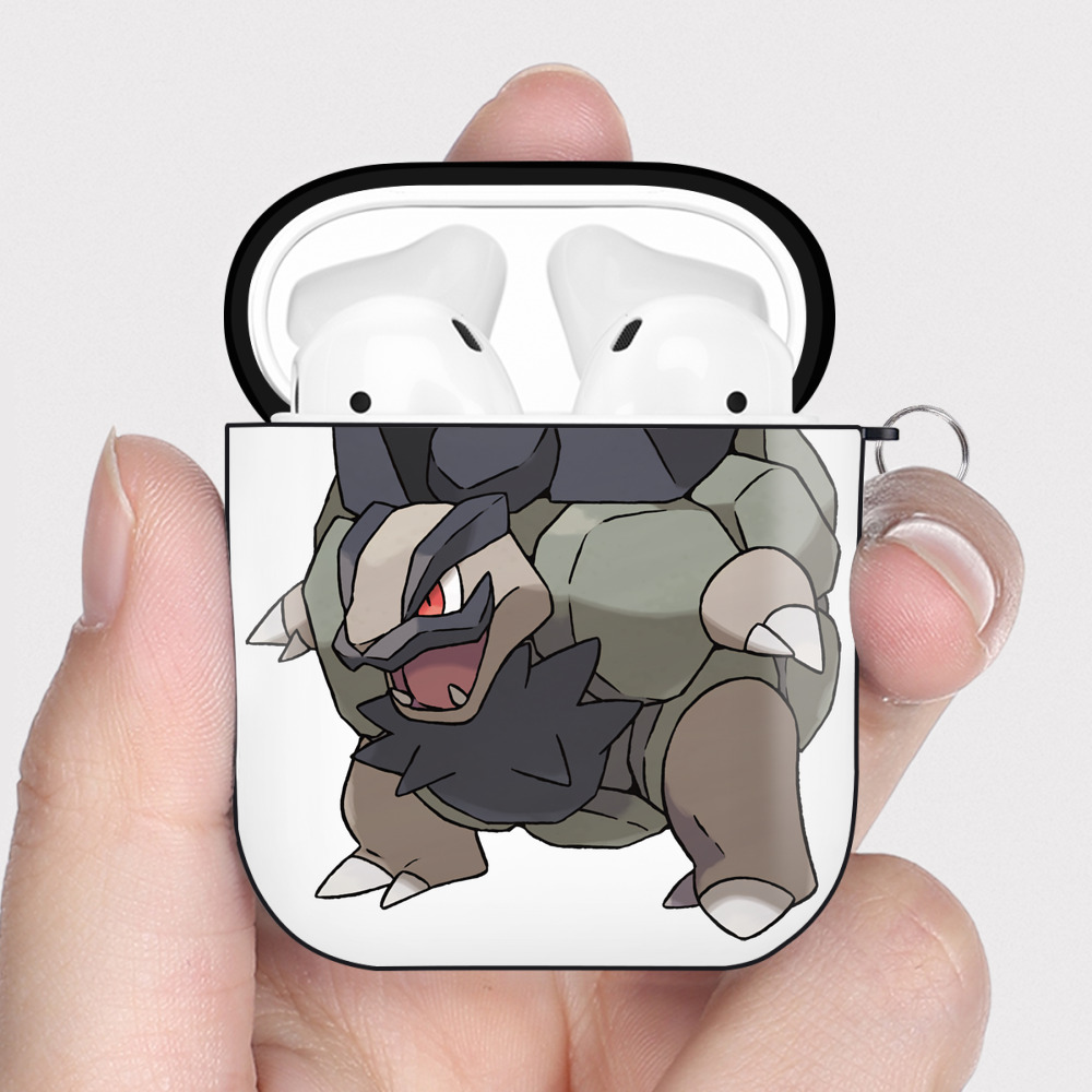 （画像用） ポケットモンスター Pokémon AirPods 第2世代保護ケース ハードシェル ブラック 耐衝撃・防指紋・カラビナ付き