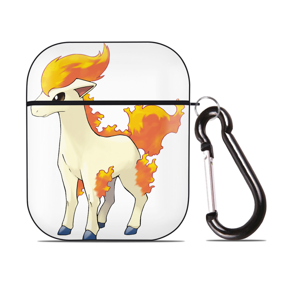 （画像用） ポケットモンスター Pokémon AirPods 第2世代保護ケース ハードシェル ブラック 耐衝撃・防指紋・カラビナ付き