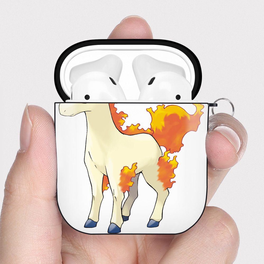 （画像用） ポケットモンスター Pokémon AirPods 第2世代保護ケース ハードシェル ブラック 耐衝撃・防指紋・カラビナ付き