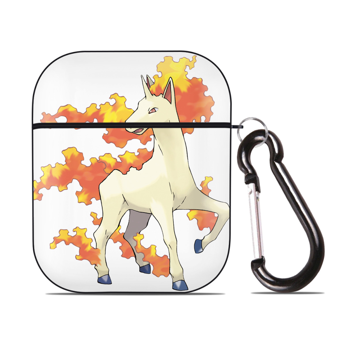 （画像用） ポケットモンスター Pokémon AirPods 第2世代保護ケース ハードシェル ブラック 耐衝撃・防指紋・カラビナ付き