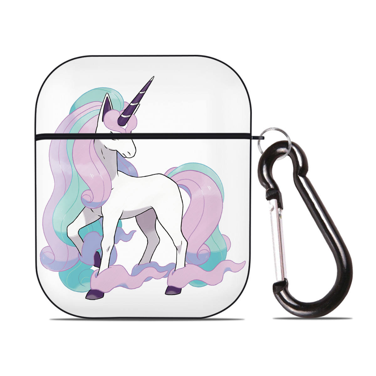 （画像用） ポケットモンスター Pokémon AirPods 第2世代保護ケース ハードシェル ブラック 耐衝撃・防指紋・カラビナ付き