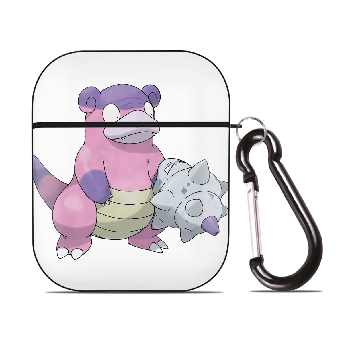 （画像用） ポケットモンスター Pokémon AirPods 第2世代保護ケース ハードシェル ブラック 耐衝撃・防指紋・カラビナ付き