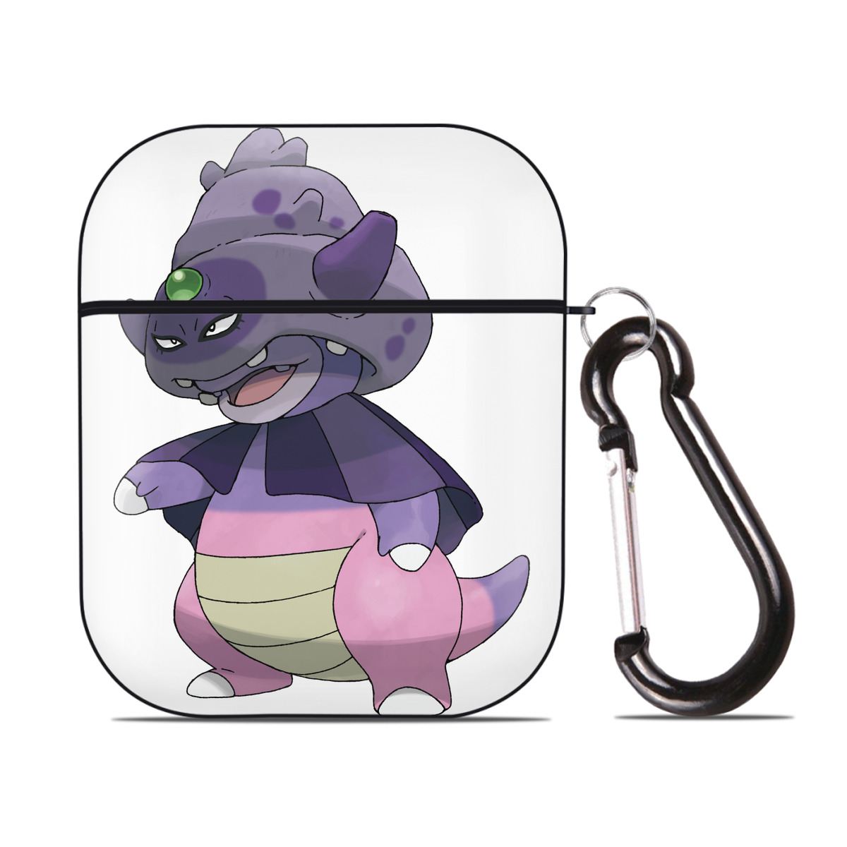 （画像用） ポケットモンスター Pokémon AirPods 第2世代保護ケース ハードシェル ブラック 耐衝撃・防指紋・カラビナ付き
