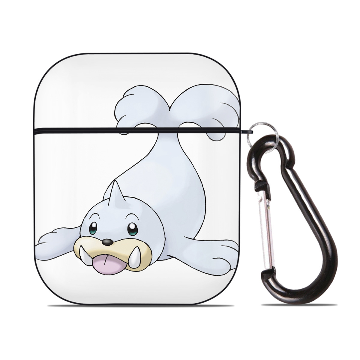（画像用） ポケットモンスター Pokémon AirPods 第2世代保護ケース ハードシェル ブラック 耐衝撃・防指紋・カラビナ付き