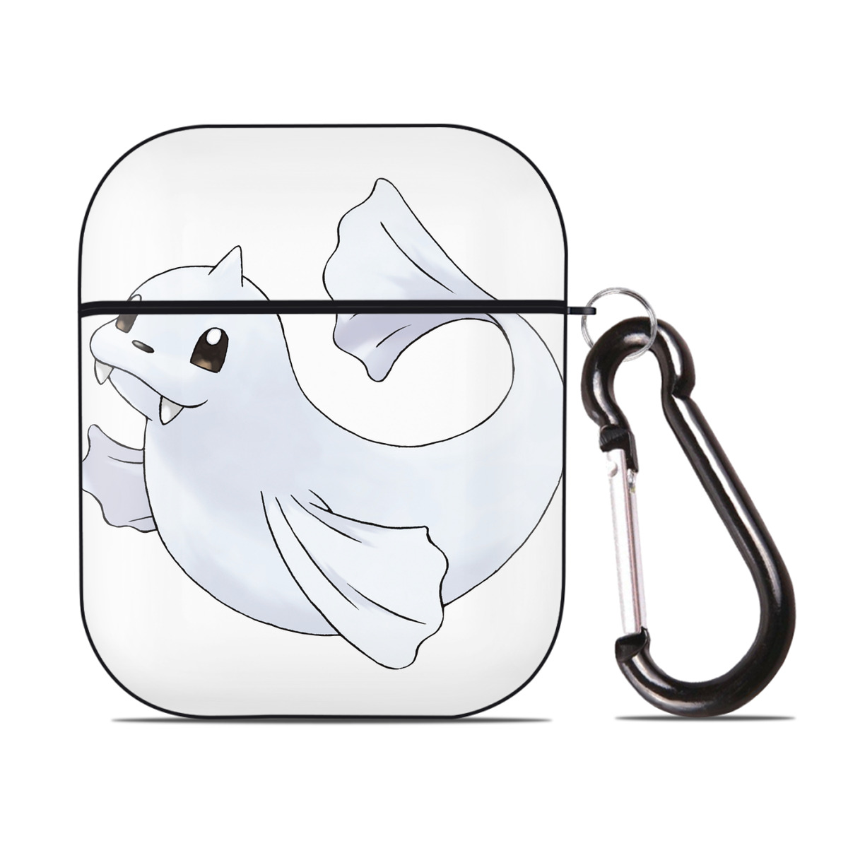 （画像用） ポケットモンスター Pokémon AirPods 第2世代保護ケース ハードシェル ブラック 耐衝撃・防指紋・カラビナ付き