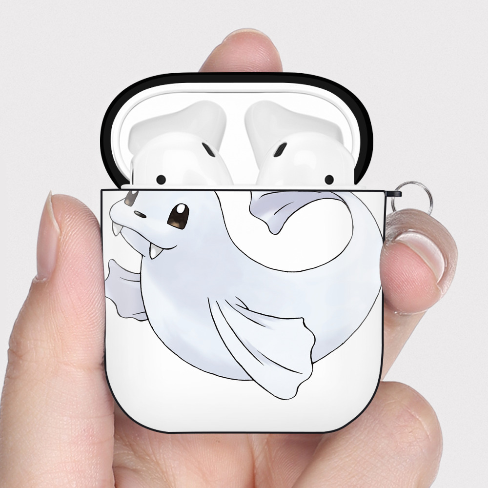 （画像用） ポケットモンスター Pokémon AirPods 第2世代保護ケース ハードシェル ブラック 耐衝撃・防指紋・カラビナ付き