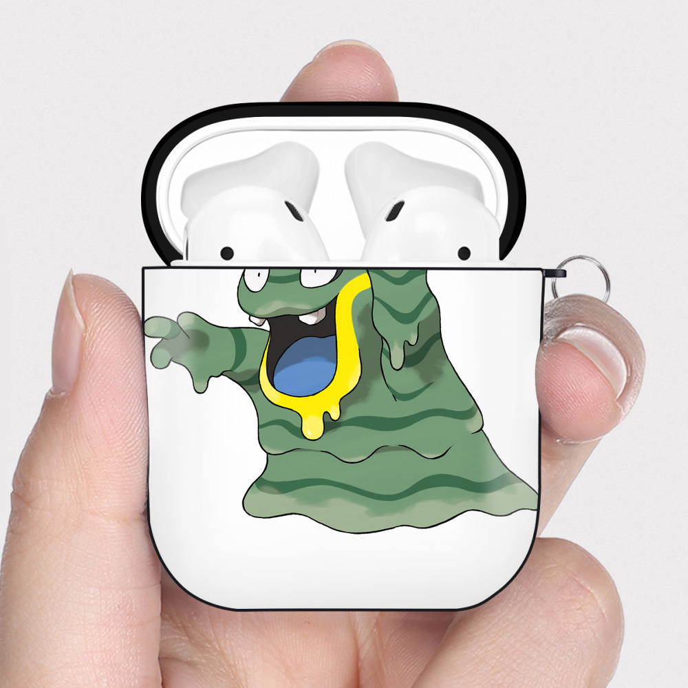 （画像用） ポケットモンスター Pokémon AirPods 第2世代保護ケース ハードシェル ブラック 耐衝撃・防指紋・カラビナ付き
