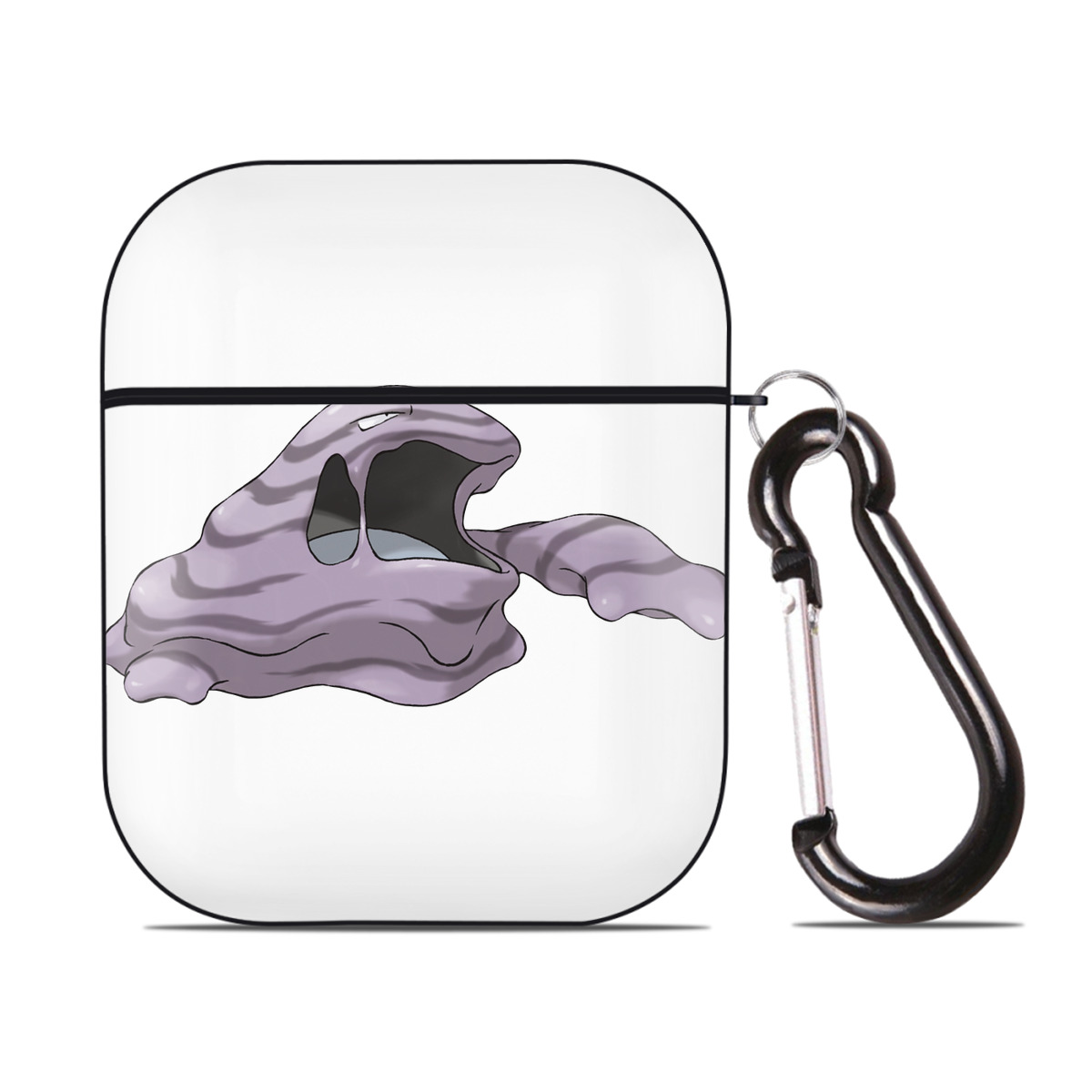 （画像用） ポケットモンスター Pokémon AirPods 第2世代保護ケース ハードシェル ブラック 耐衝撃・防指紋・カラビナ付き