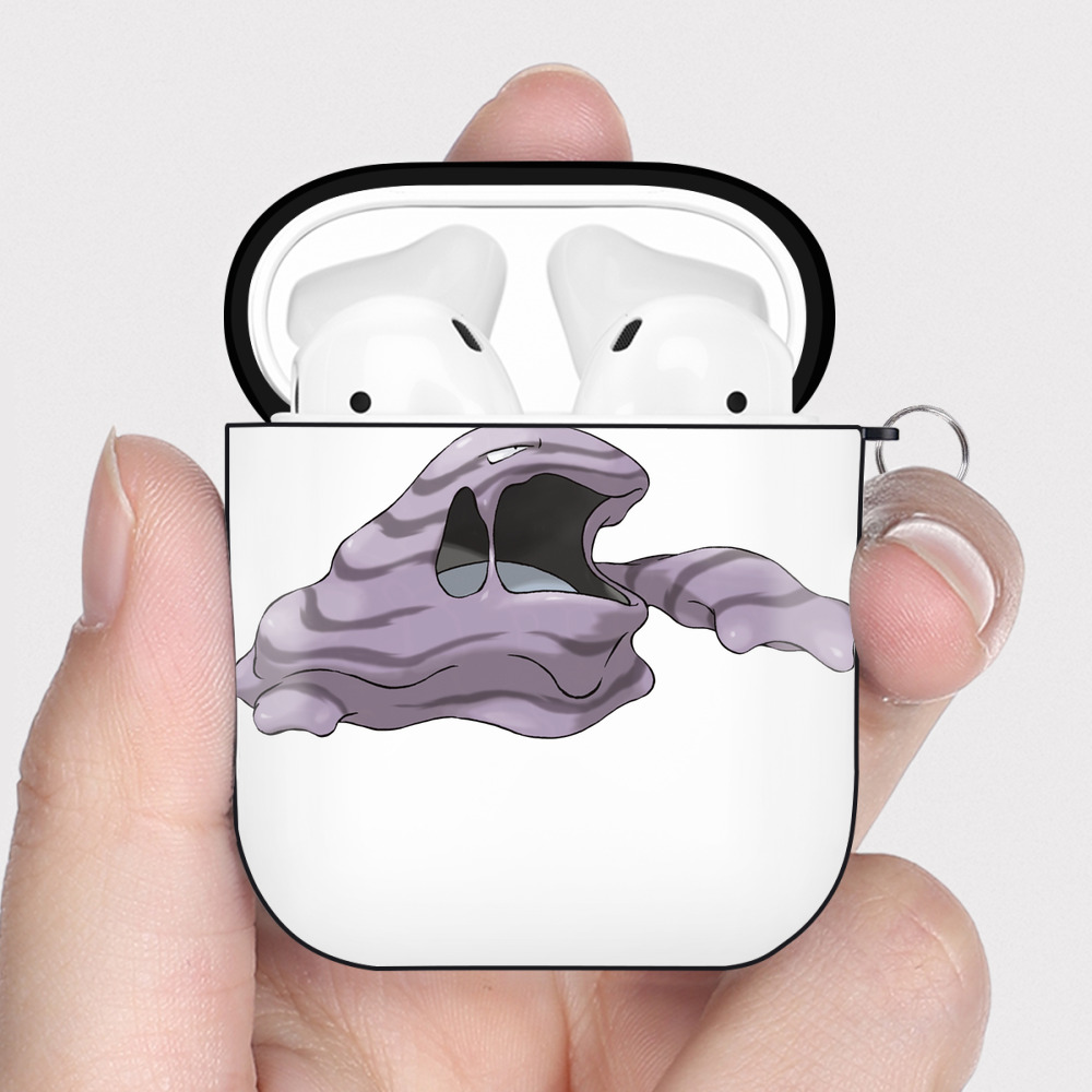 （画像用） ポケットモンスター Pokémon AirPods 第2世代保護ケース ハードシェル ブラック 耐衝撃・防指紋・カラビナ付き