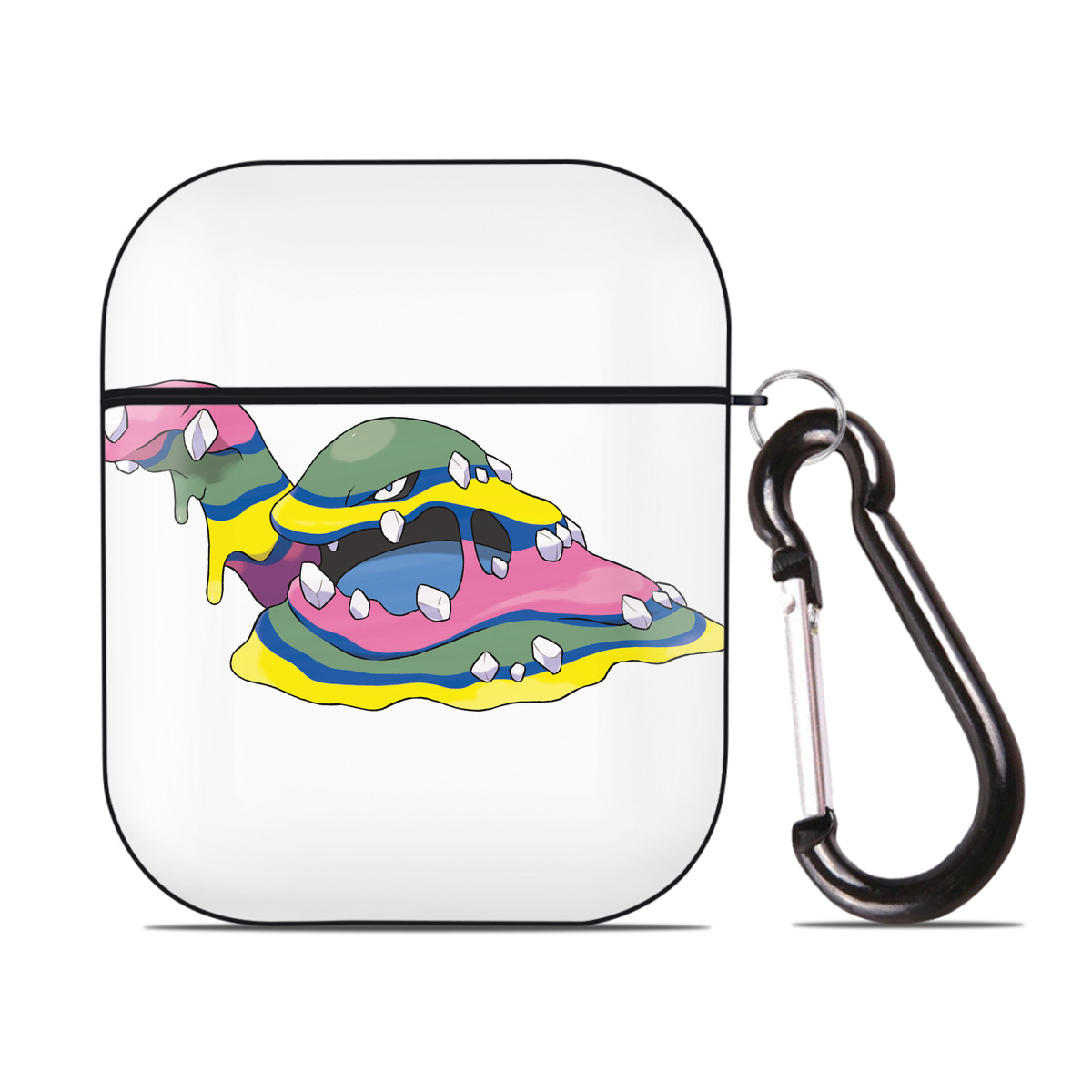 （画像用） ポケットモンスター Pokémon AirPods 第2世代保護ケース ハードシェル ブラック 耐衝撃・防指紋・カラビナ付き