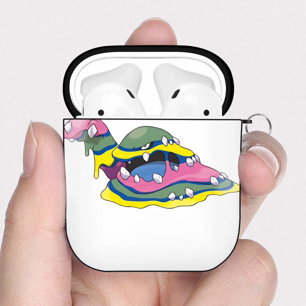 （画像用） ポケットモンスター Pokémon AirPods 第2世代保護ケース ハードシェル ブラック 耐衝撃・防指紋・カラビナ付き