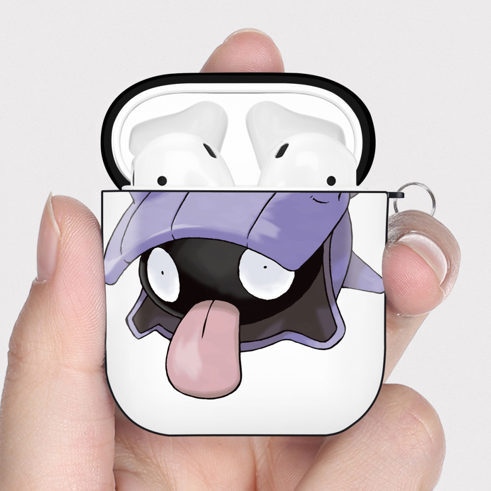 （画像用） ポケットモンスター Pokémon AirPods 第2世代保護ケース ハードシェル ブラック 耐衝撃・防指紋・カラビナ付き