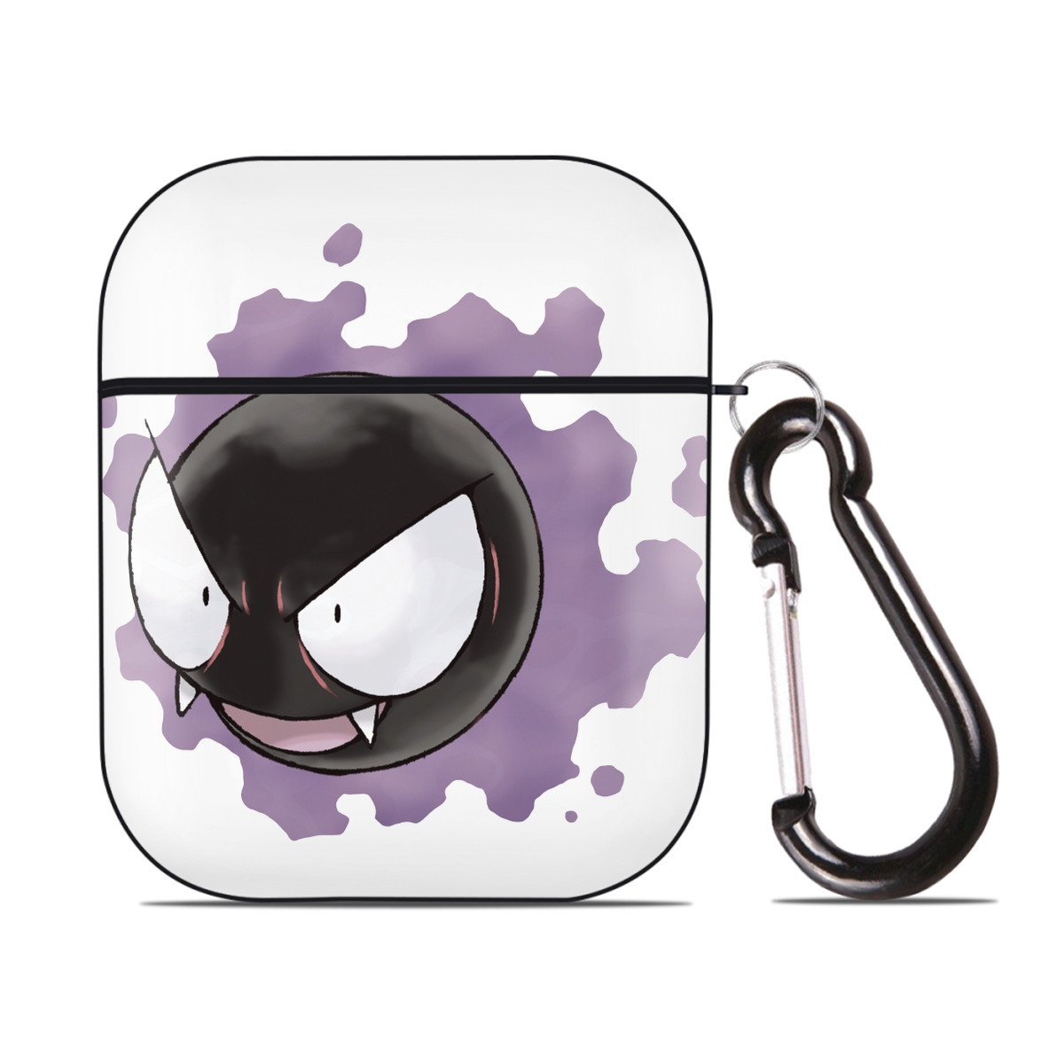 （画像用） ポケットモンスター Pokémon AirPods 第2世代保護ケース ハードシェル ブラック 耐衝撃・防指紋・カラビナ付き
