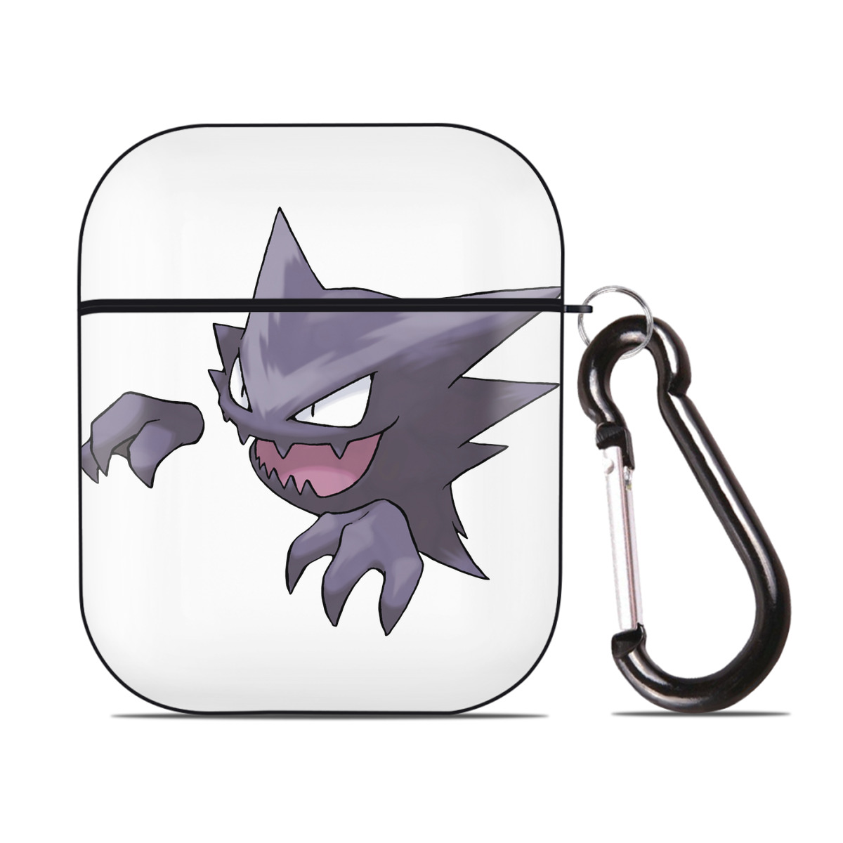 （画像用） ポケットモンスター Pokémon AirPods 第2世代保護ケース ハードシェル ブラック 耐衝撃・防指紋・カラビナ付き