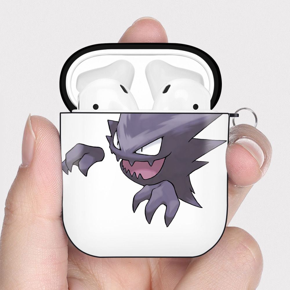 （画像用） ポケットモンスター Pokémon AirPods 第2世代保護ケース ハードシェル ブラック 耐衝撃・防指紋・カラビナ付き
