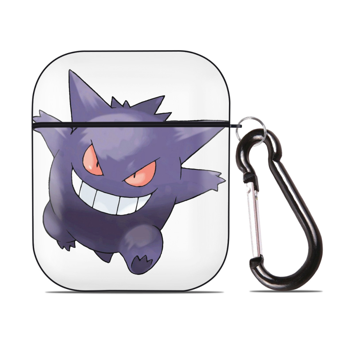 （画像用） ポケットモンスター Pokémon AirPods 第2世代保護ケース ハードシェル ブラック 耐衝撃・防指紋・カラビナ付き