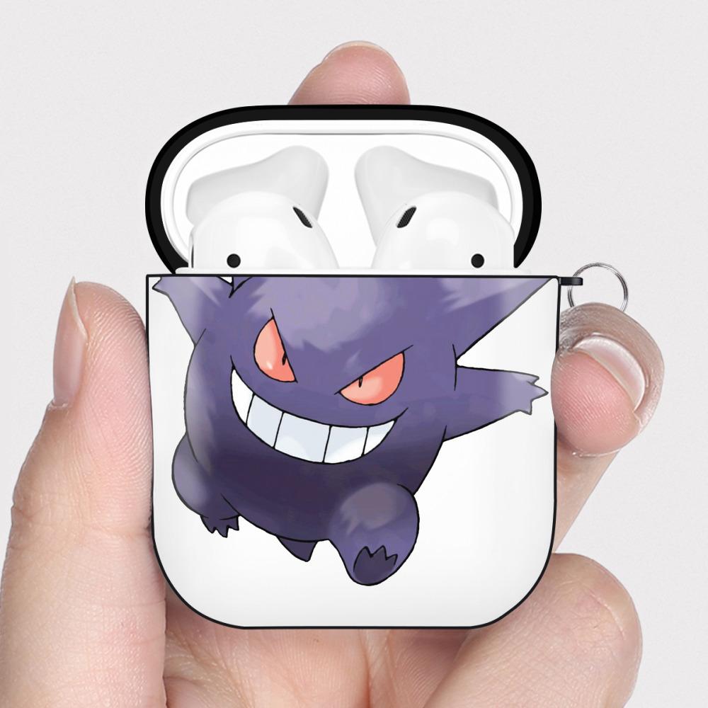 （画像用） ポケットモンスター Pokémon AirPods 第2世代保護ケース ハードシェル ブラック 耐衝撃・防指紋・カラビナ付き