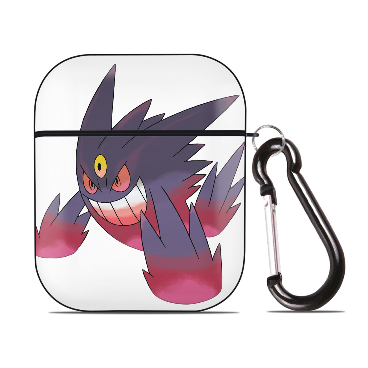 （画像用） ポケットモンスター Pokémon AirPods 第2世代保護ケース ハードシェル ブラック 耐衝撃・防指紋・カラビナ付き