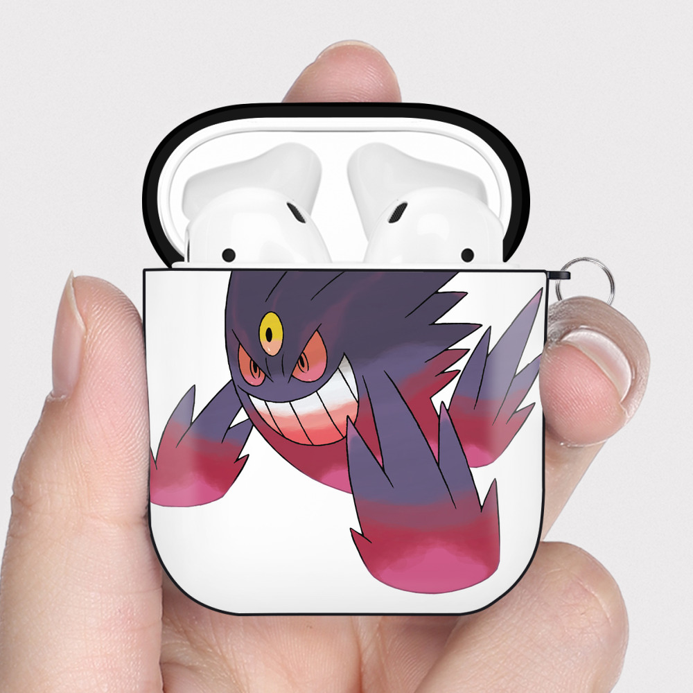 （画像用） ポケットモンスター Pokémon AirPods 第2世代保護ケース ハードシェル ブラック 耐衝撃・防指紋・カラビナ付き
