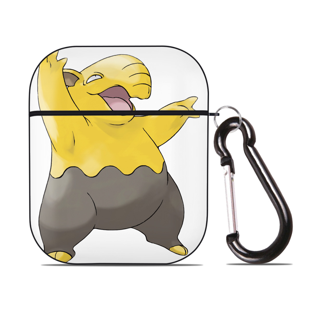 （画像用） ポケットモンスター Pokémon AirPods 第2世代保護ケース ハードシェル ブラック 耐衝撃・防指紋・カラビナ付き