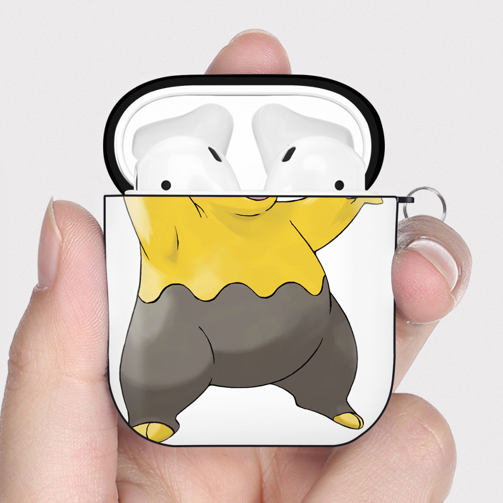 （画像用） ポケットモンスター Pokémon AirPods 第2世代保護ケース ハードシェル ブラック 耐衝撃・防指紋・カラビナ付き