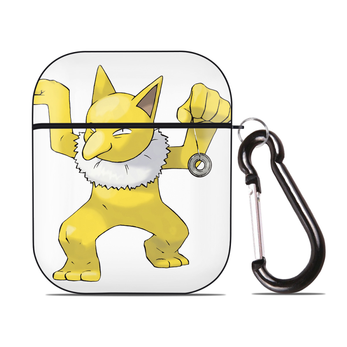 （画像用） ポケットモンスター Pokémon AirPods 第2世代保護ケース ハードシェル ブラック 耐衝撃・防指紋・カラビナ付き