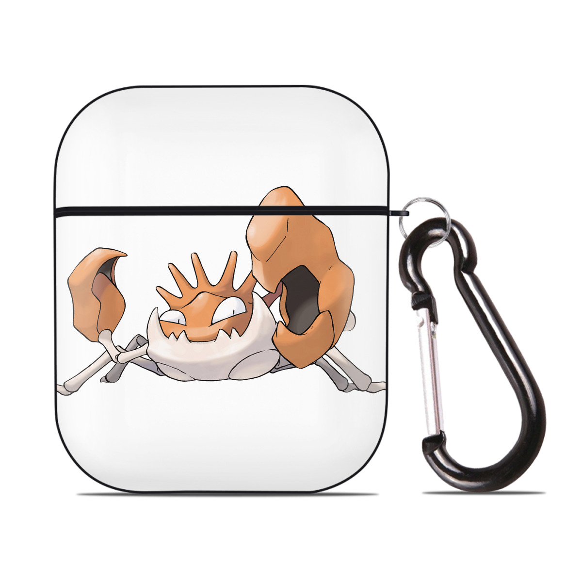 （画像用） ポケットモンスター Pokémon AirPods 第2世代保護ケース ハードシェル ブラック 耐衝撃・防指紋・カラビナ付き