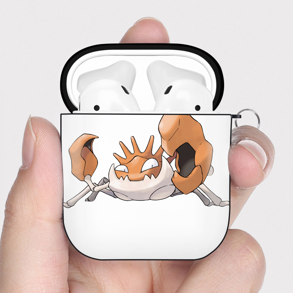 （画像用） ポケットモンスター Pokémon AirPods 第2世代保護ケース ハードシェル ブラック 耐衝撃・防指紋・カラビナ付き