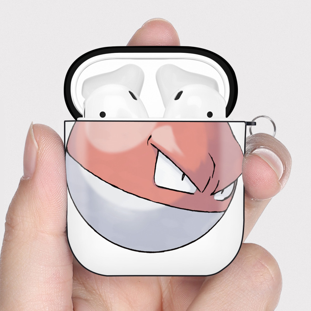 （画像用） ポケットモンスター Pokémon AirPods 第2世代保護ケース ハードシェル ブラック 耐衝撃・防指紋・カラビナ付き