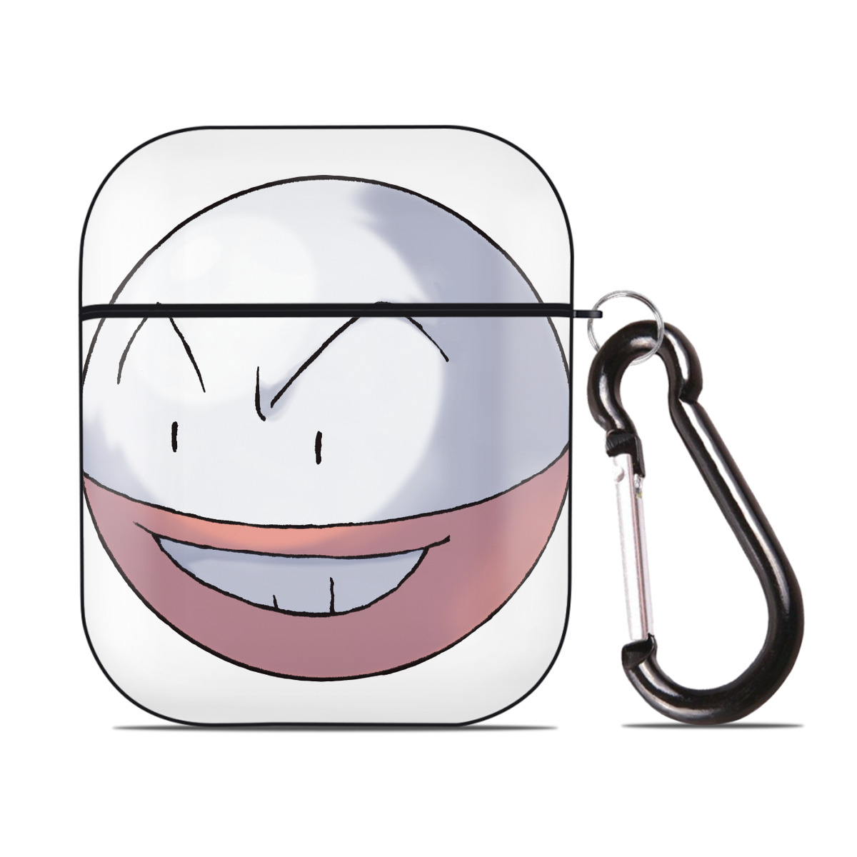 （画像用） ポケットモンスター Pokémon AirPods 第2世代保護ケース ハードシェル ブラック 耐衝撃・防指紋・カラビナ付き