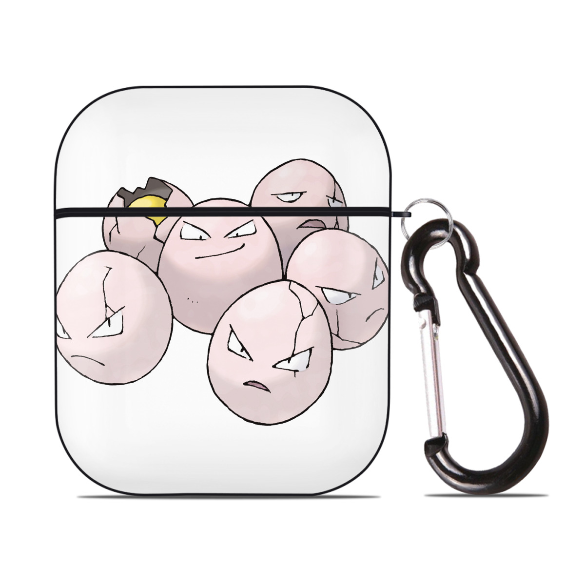 （画像用） ポケットモンスター Pokémon AirPods 第2世代保護ケース ハードシェル ブラック 耐衝撃・防指紋・カラビナ付き
