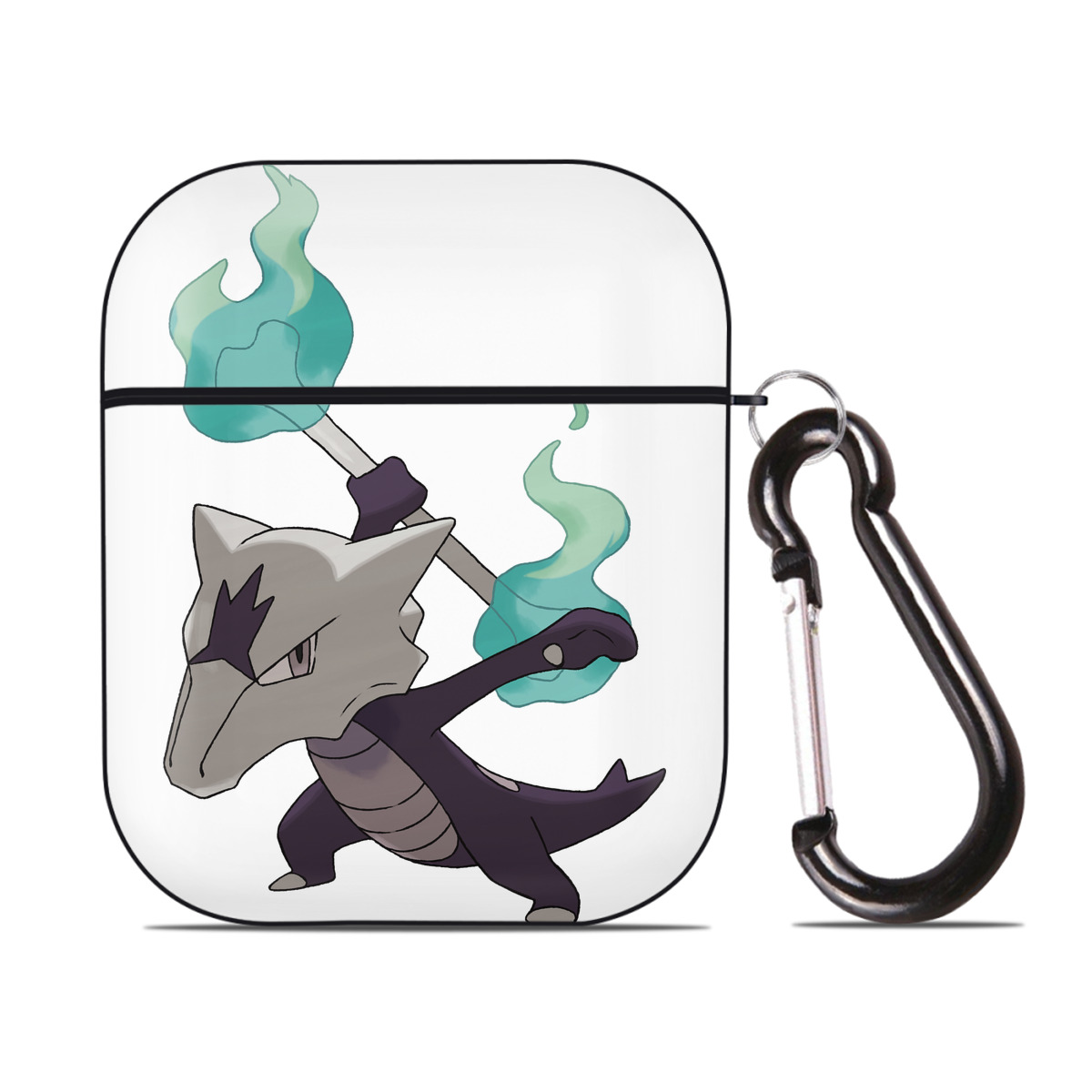 （画像用） ポケットモンスター Pokémon AirPods 第2世代保護ケース ハードシェル ブラック 耐衝撃・防指紋・カラビナ付き