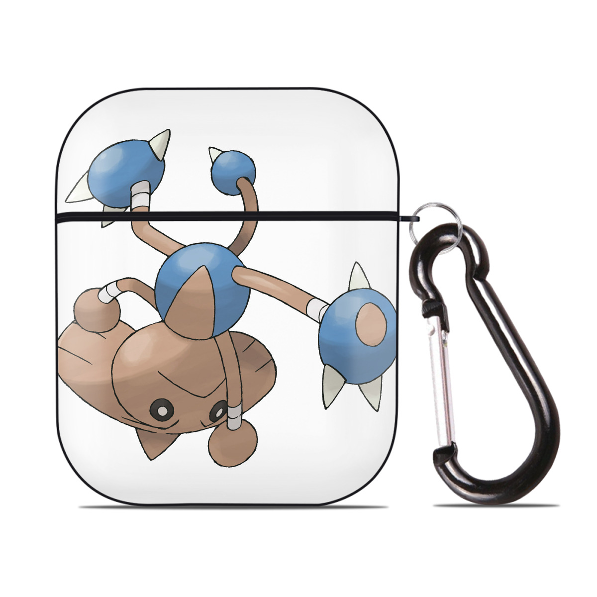 （画像用） ポケットモンスター Pokémon AirPods 第2世代保護ケース ハードシェル ブラック 耐衝撃・防指紋・カラビナ付き