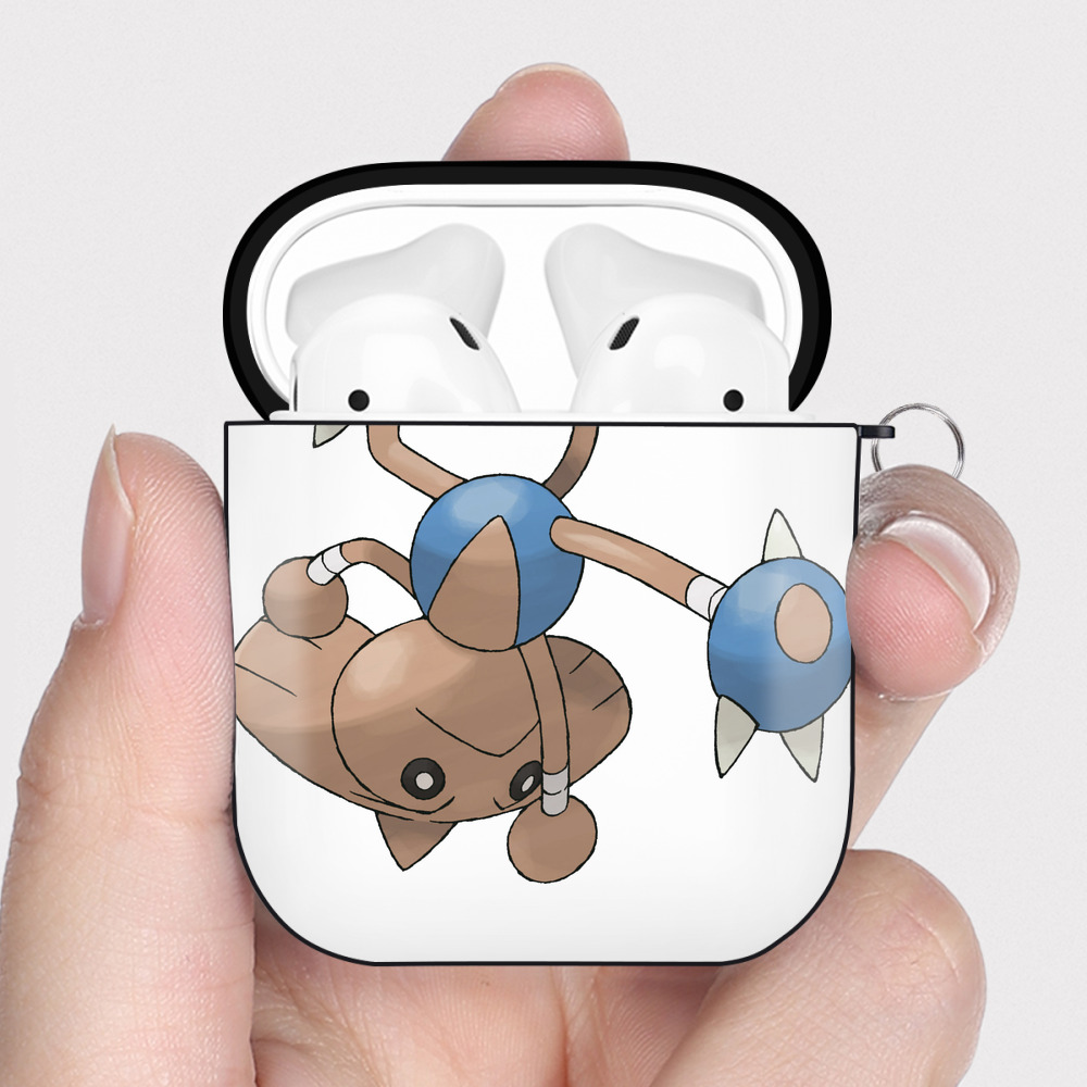 （画像用） ポケットモンスター Pokémon AirPods 第2世代保護ケース ハードシェル ブラック 耐衝撃・防指紋・カラビナ付き