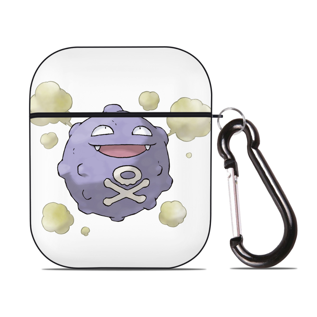 （画像用） ポケットモンスター Pokémon AirPods 第2世代保護ケース ハードシェル ブラック 耐衝撃・防指紋・カラビナ付き