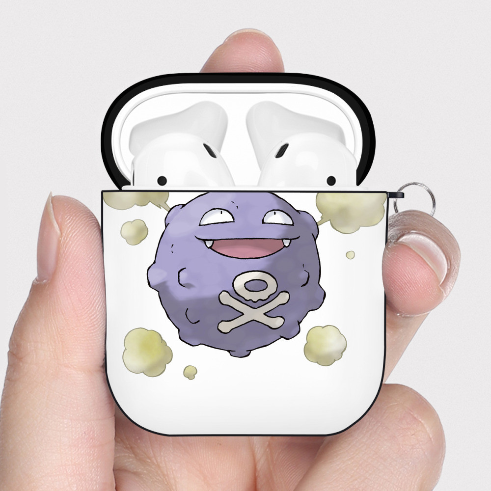 （画像用） ポケットモンスター Pokémon AirPods 第2世代保護ケース ハードシェル ブラック 耐衝撃・防指紋・カラビナ付き