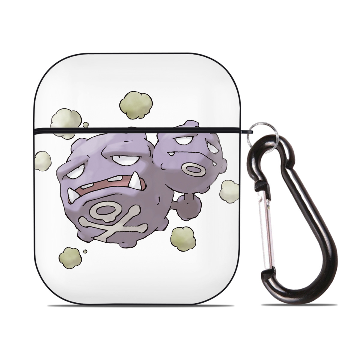 （画像用） ポケットモンスター Pokémon AirPods 第2世代保護ケース ハードシェル ブラック 耐衝撃・防指紋・カラビナ付き