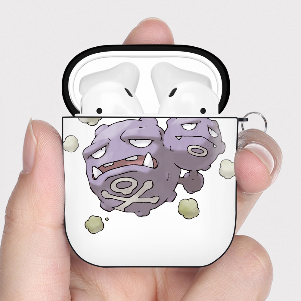 （画像用） ポケットモンスター Pokémon AirPods 第2世代保護ケース ハードシェル ブラック 耐衝撃・防指紋・カラビナ付き