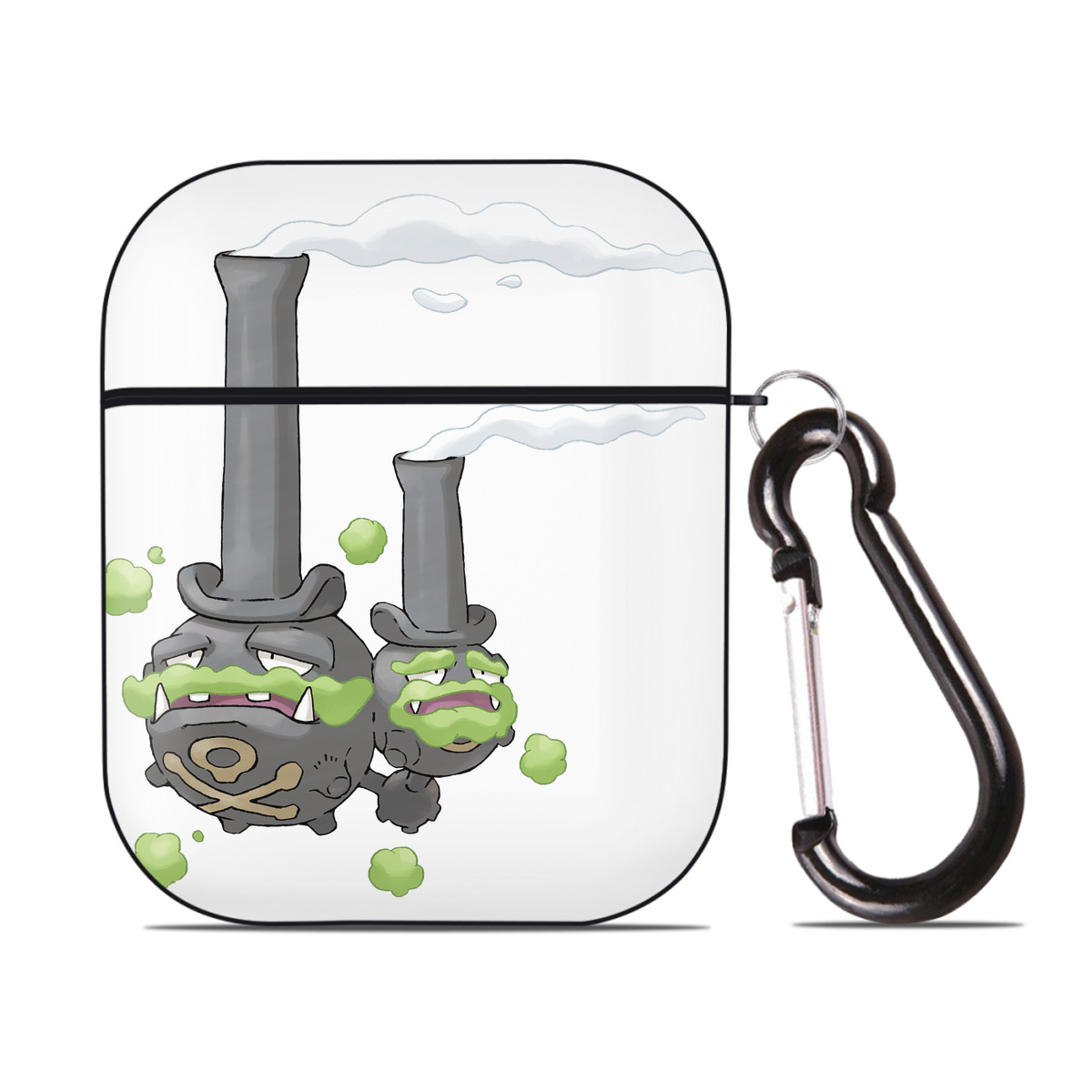 （画像用） ポケットモンスター Pokémon AirPods 第2世代保護ケース ハードシェル ブラック 耐衝撃・防指紋・カラビナ付き