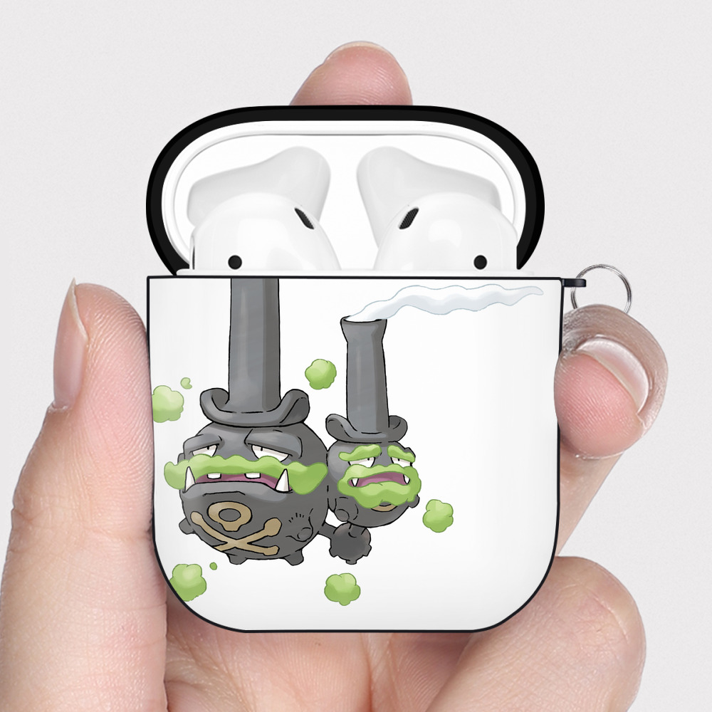 （画像用） ポケットモンスター Pokémon AirPods 第2世代保護ケース ハードシェル ブラック 耐衝撃・防指紋・カラビナ付き