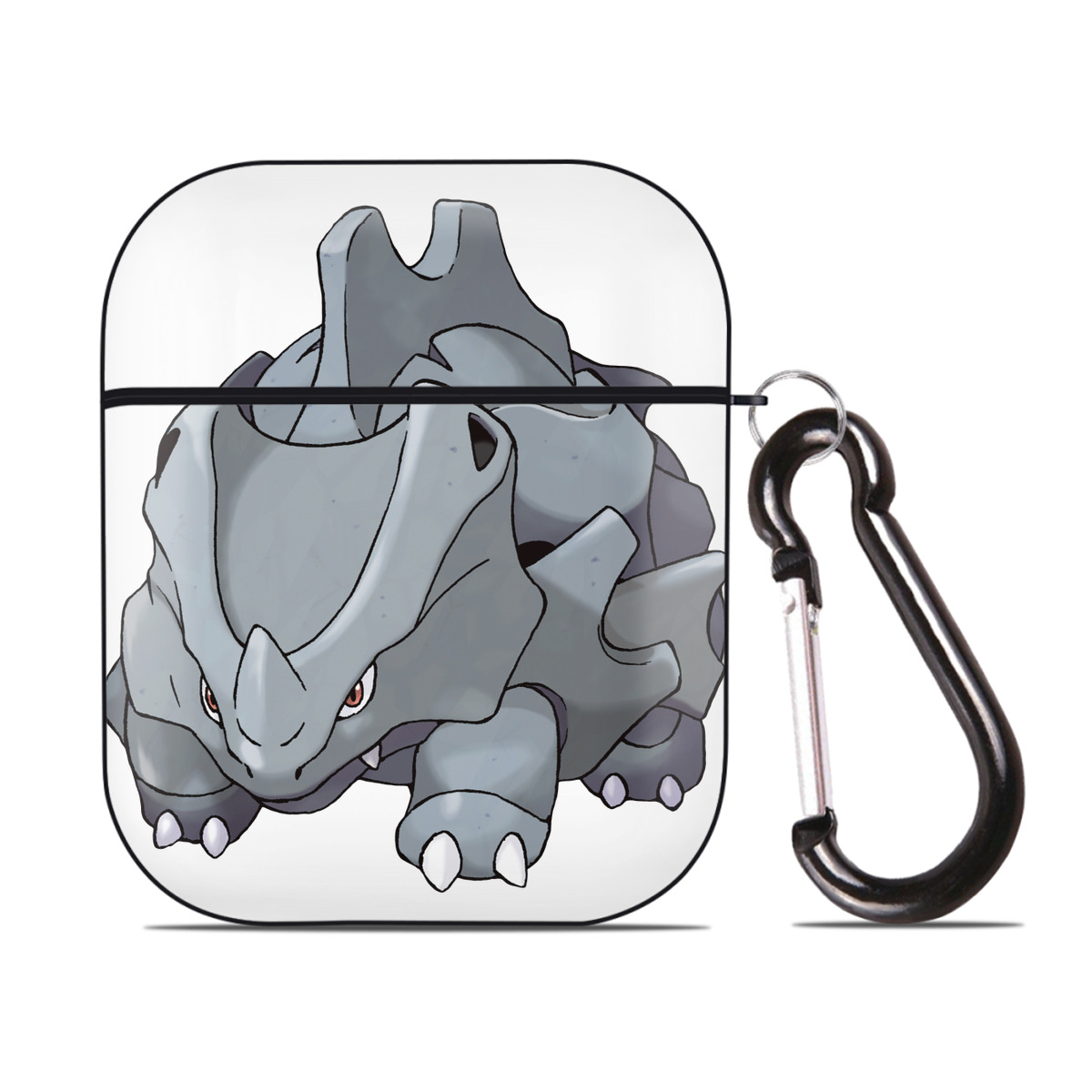 （画像用） ポケットモンスター Pokémon AirPods 第2世代保護ケース ハードシェル ブラック 耐衝撃・防指紋・カラビナ付き