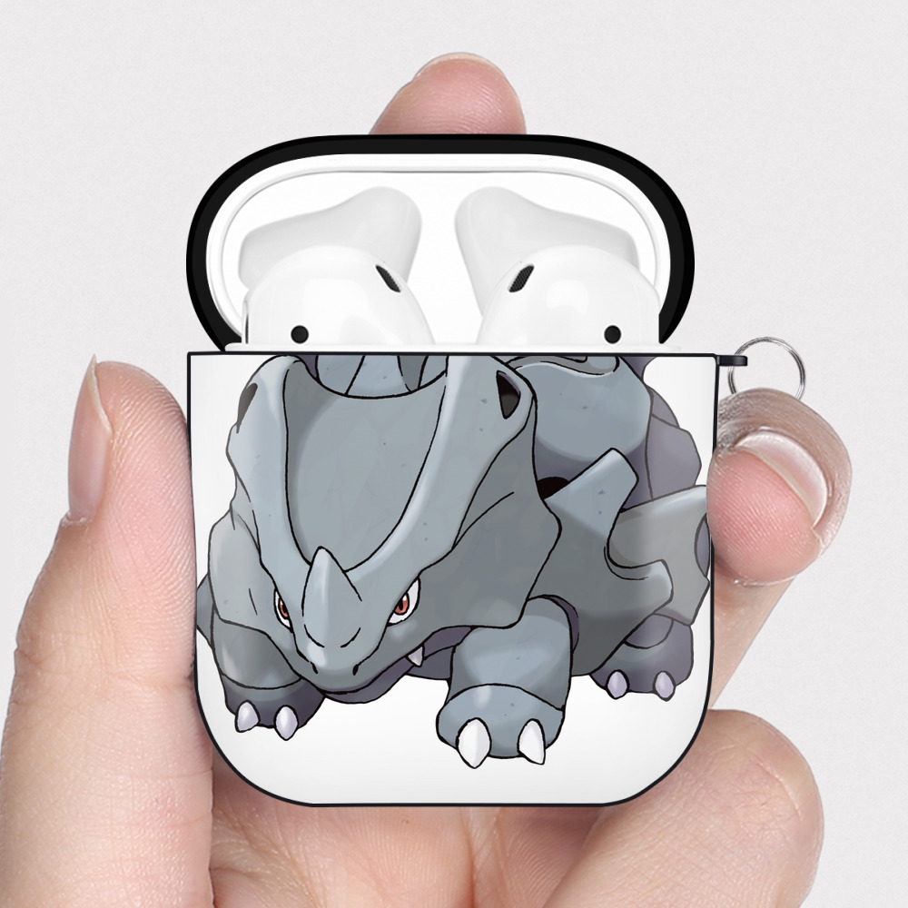（画像用） ポケットモンスター Pokémon AirPods 第2世代保護ケース ハードシェル ブラック 耐衝撃・防指紋・カラビナ付き