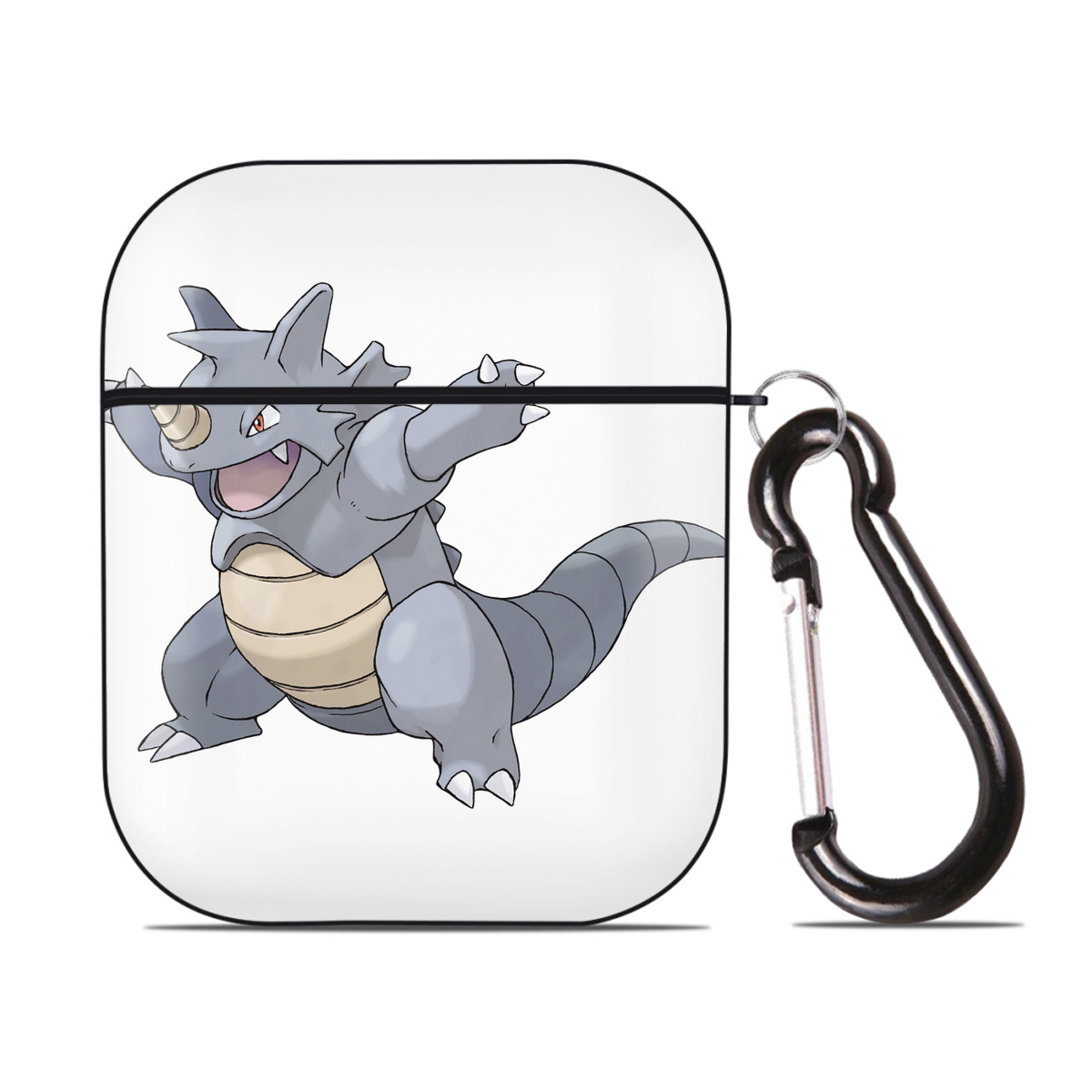 （画像用） ポケットモンスター Pokémon AirPods 第2世代保護ケース ハードシェル ブラック 耐衝撃・防指紋・カラビナ付き